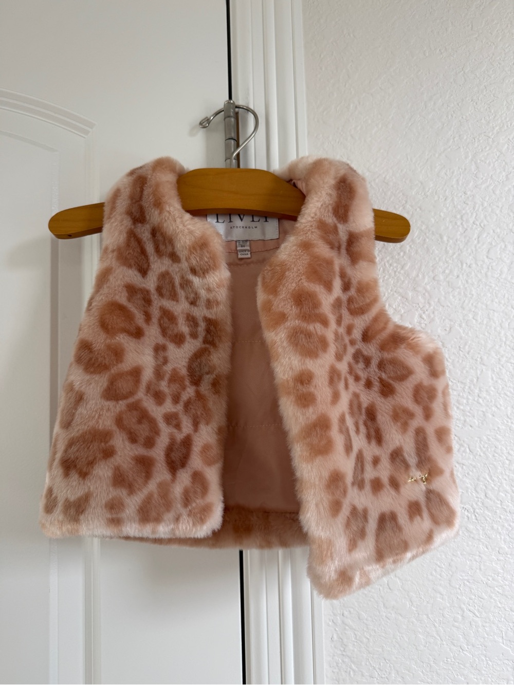Livly Stockholm soft leopard-print faux fur baby vest